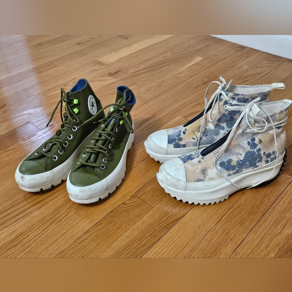 2 pairs of used Converse sneakers 9 9.5 All STAR Chuck Taylor High Top women